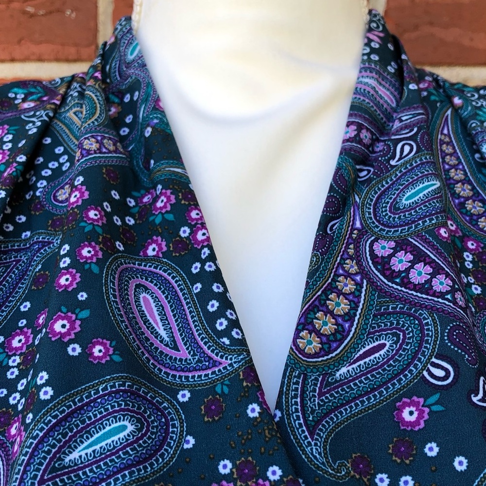 Athleta Teal Paisley Dress with Purple and Pink Details